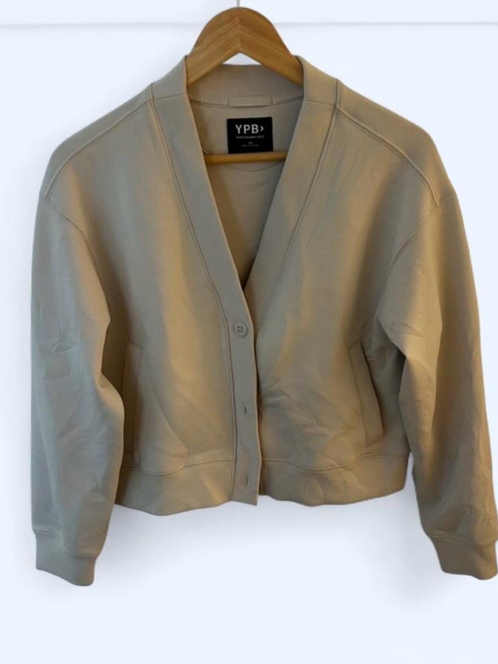 Abercrombie & Fitch Khaki V-Neck Button Cardigan